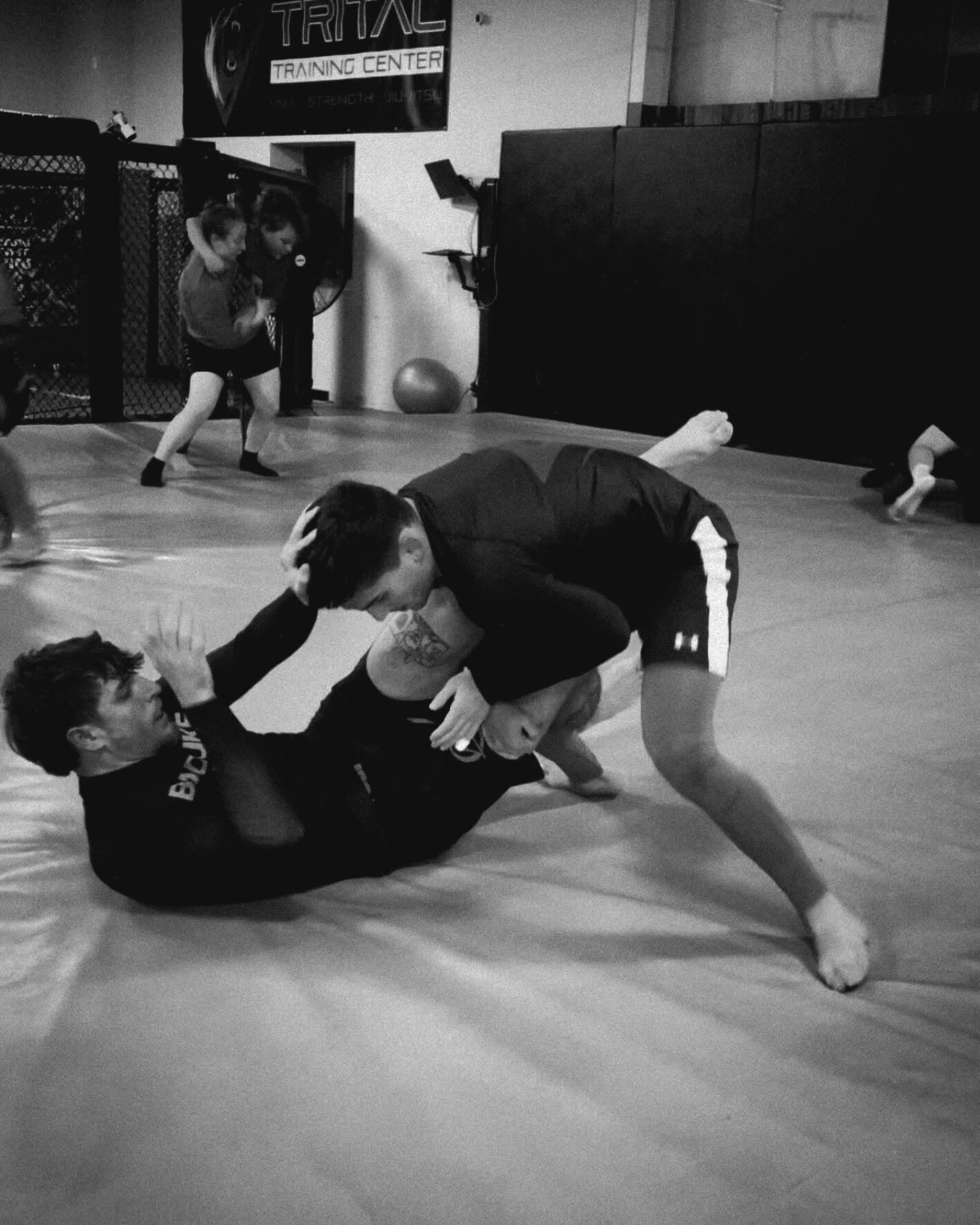 A ground control position held during a round, shot in black and white